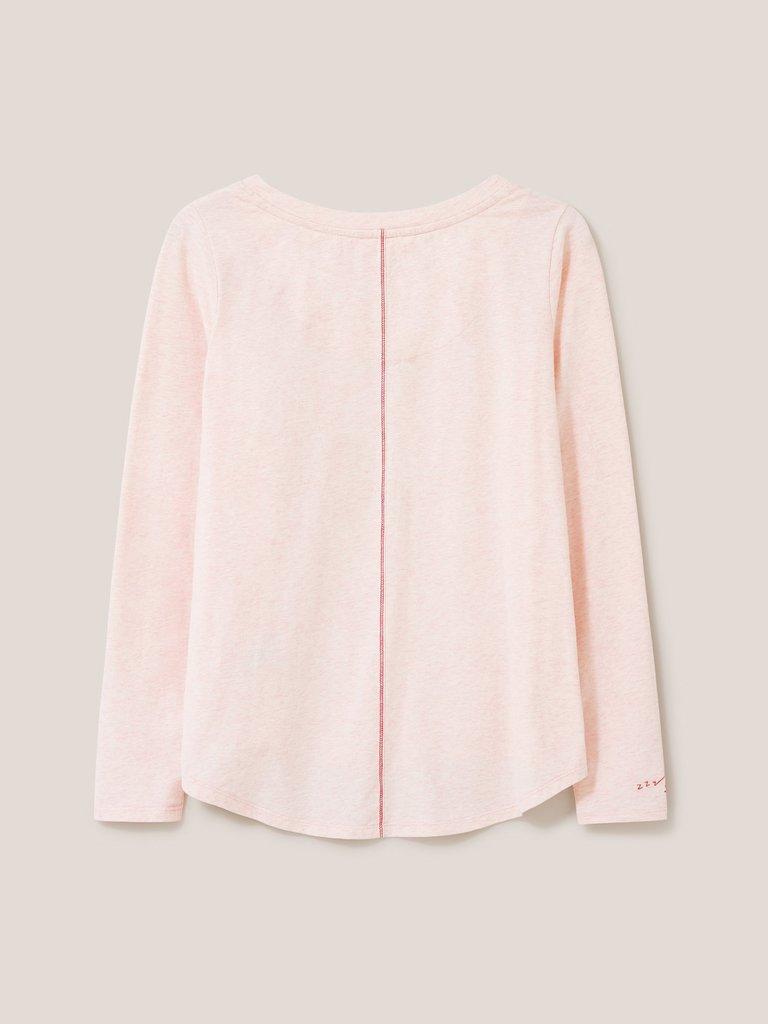 Eva Jersey PJ Top in LGT PINK - FLAT BACK