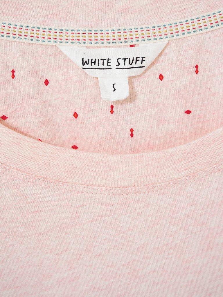 Eva Jersey Long Sleeve PJ Top in LGT PINK - FLAT DETAIL