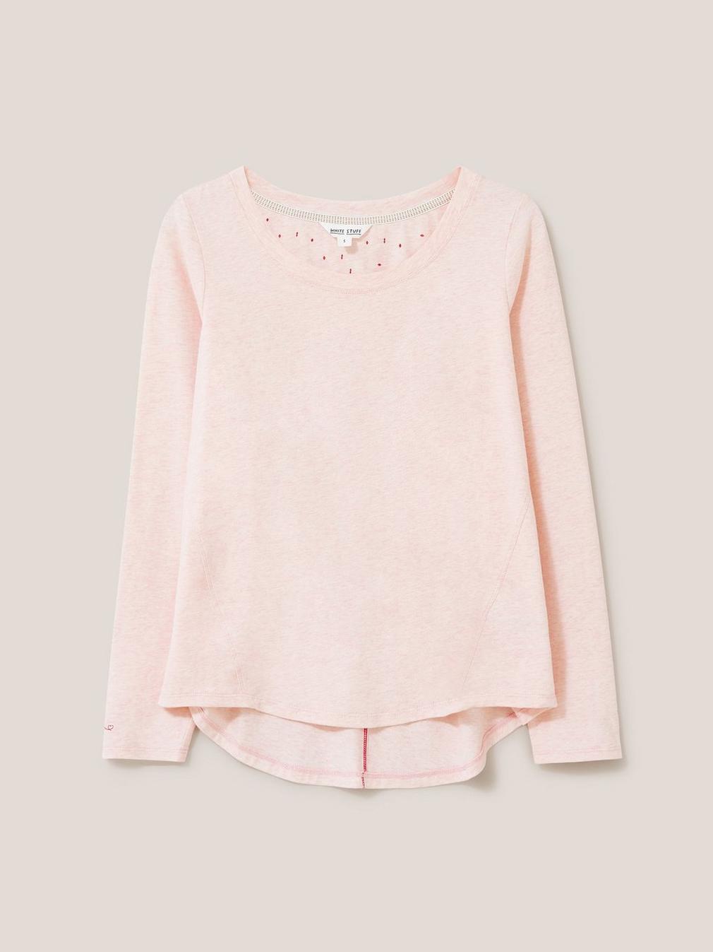 Eva Jersey PJ Top in LGT PINK - FLAT FRONT