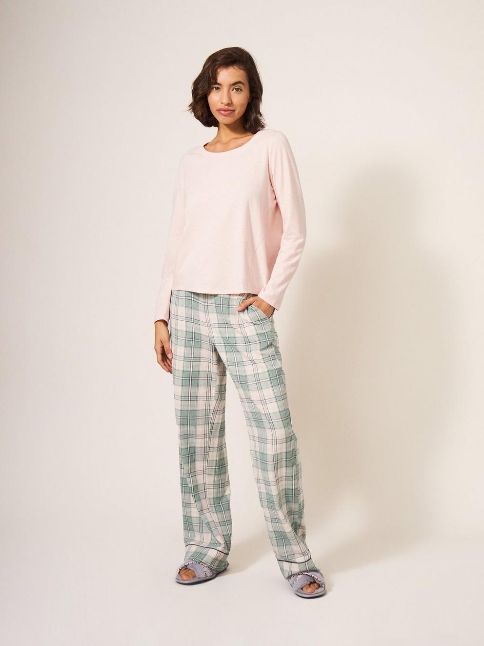 Eva Jersey Long Sleeve PJ Top in LGT PINK - LIFESTYLE