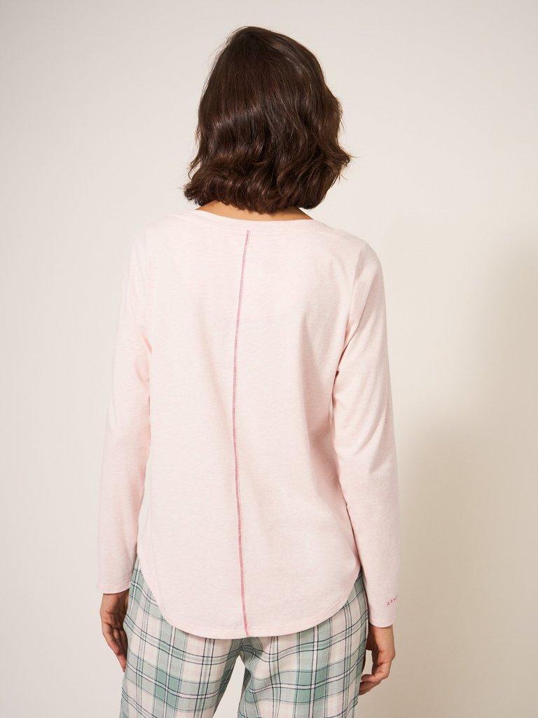 Eva Jersey PJ Top in LGT PINK - MODEL BACK