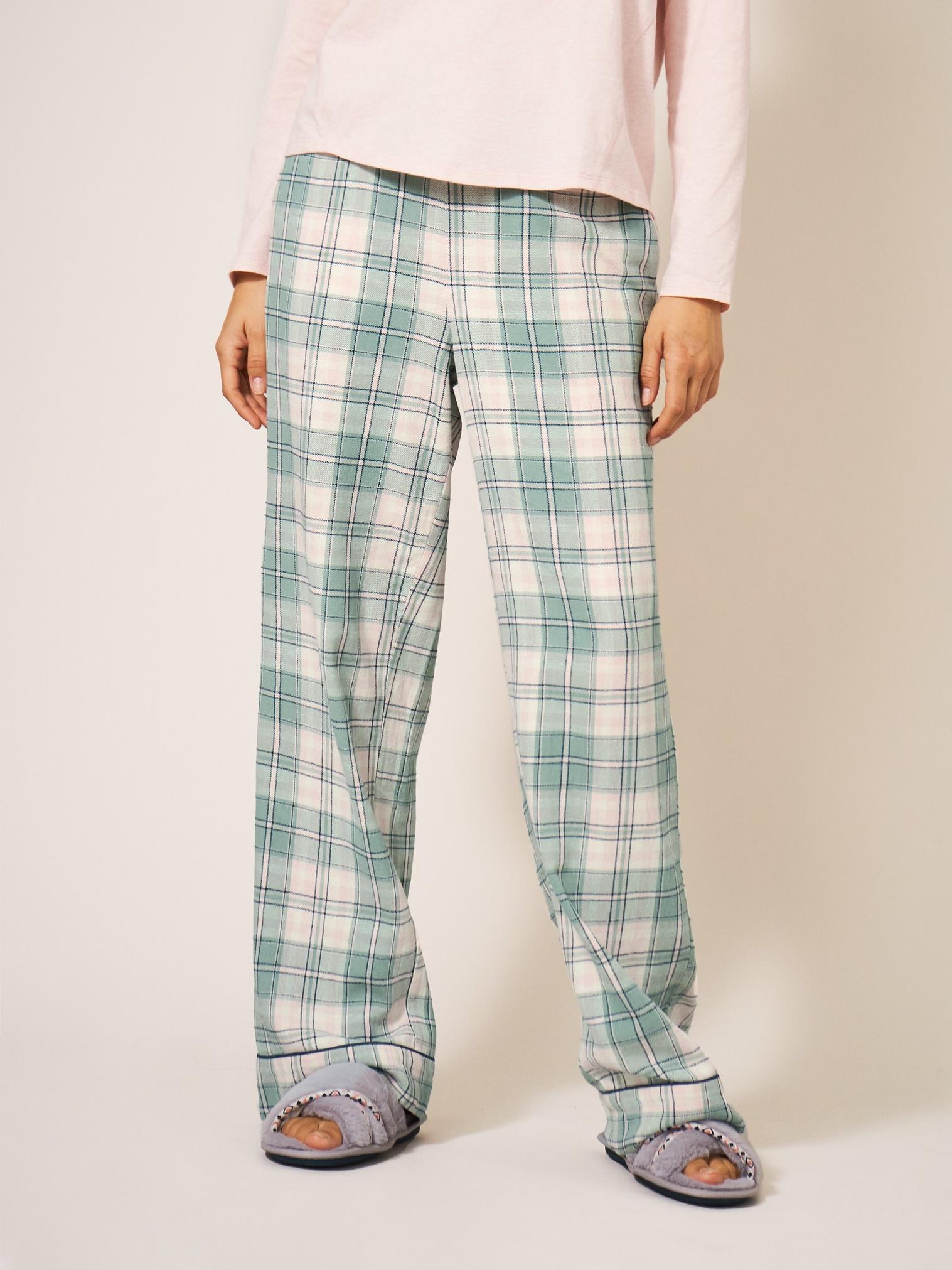 Organic Cotton Blurred Check Pyjama Bottoms, Pyjamas