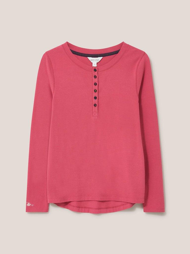 Hailey Henley PJ Top in DEEP PINK