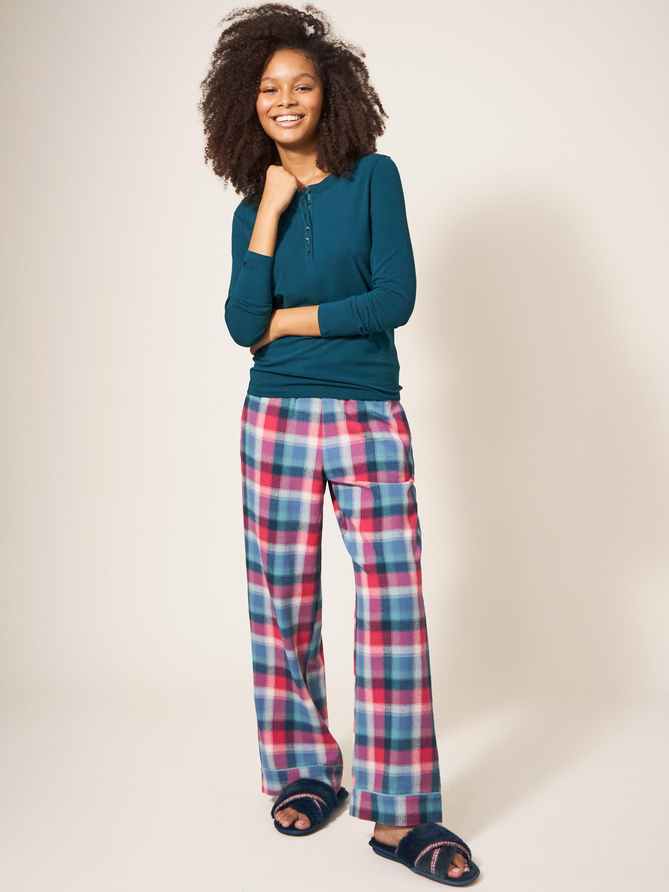 Hailey Henley PJ Top in MID TEAL