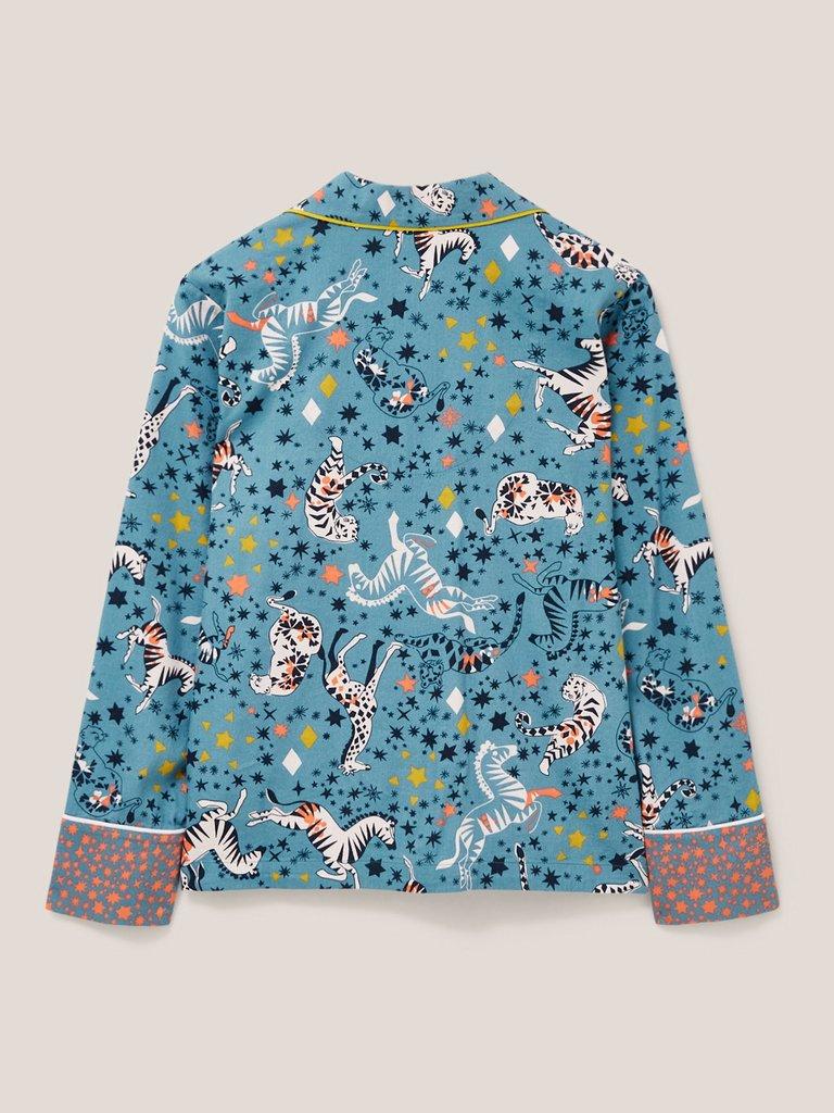 Nina Organic PJ Shirt in BLUE MULTI | White Stuff