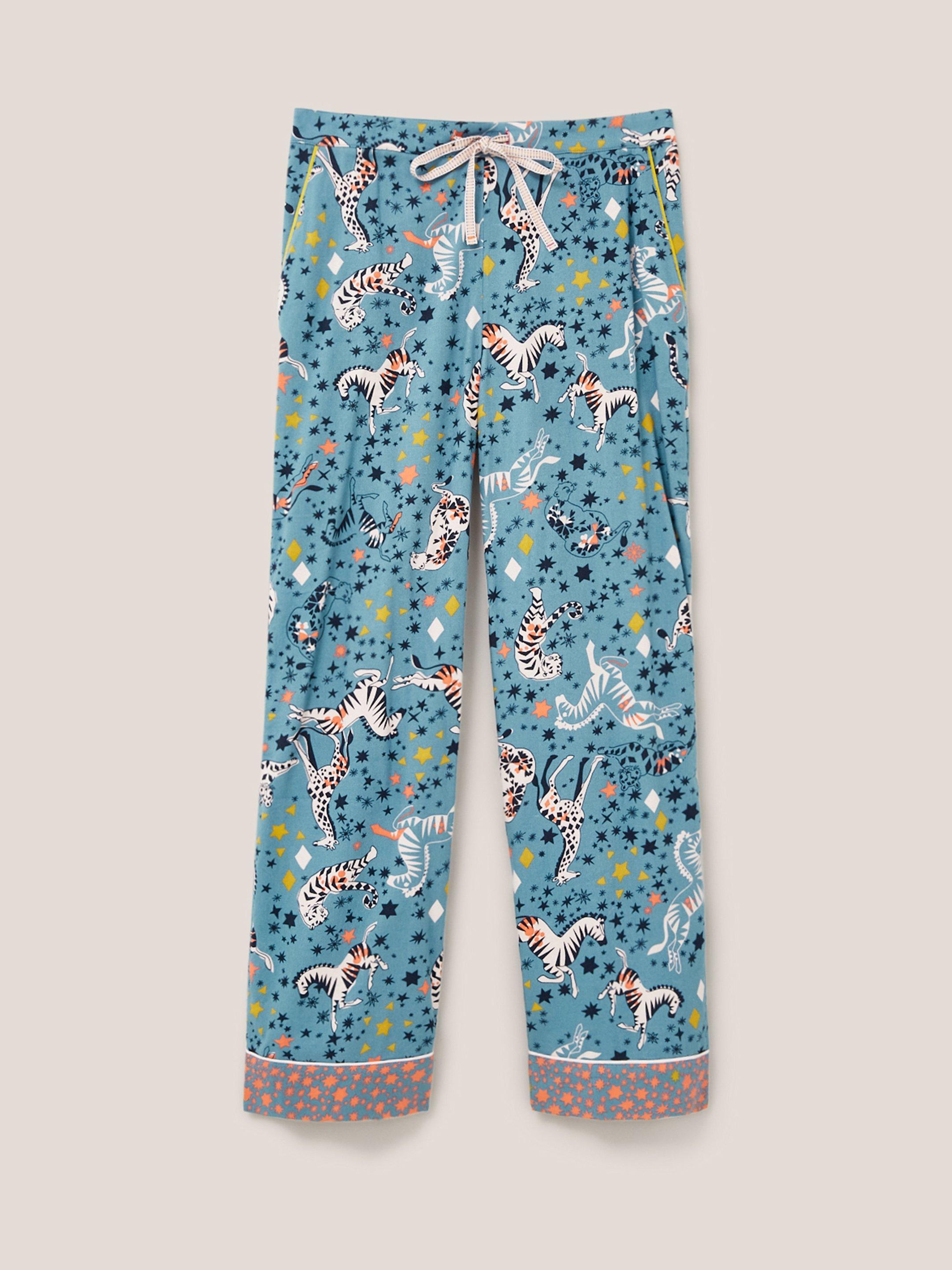 Nina Organic PJ Bottom in BLUE MULTI