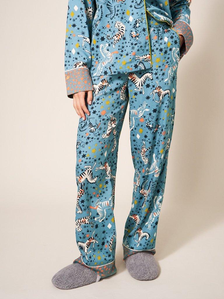 Organic Cotton Pajama Pant Set – Blue Check