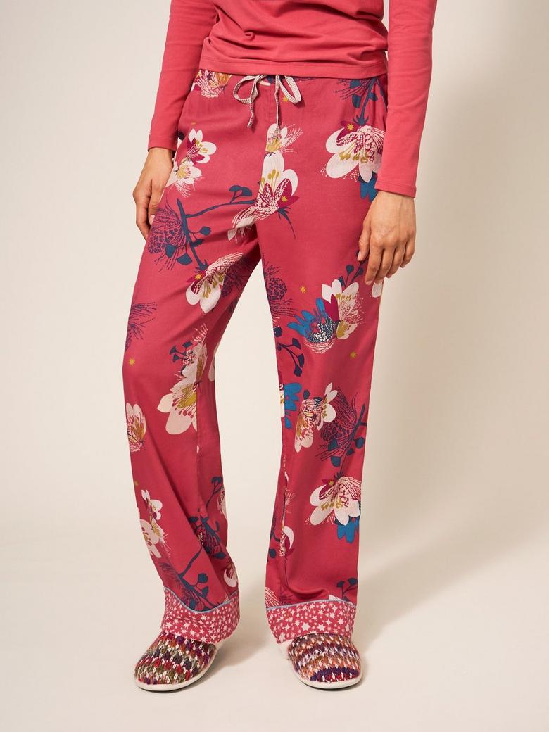 White Stuff Women's Nina Soft PJ Bottoms Adjustable Waist Cotton Pyjama Pants