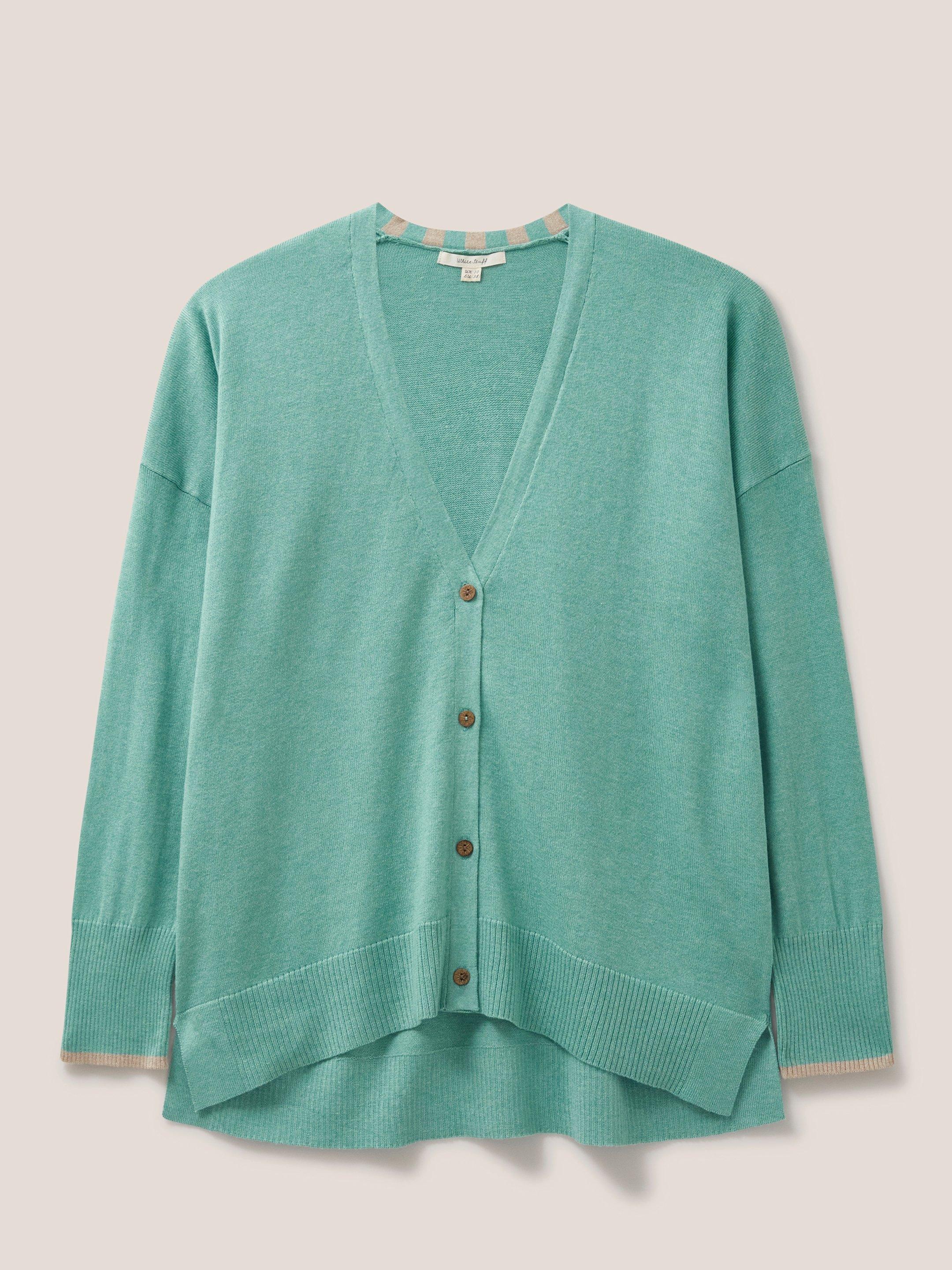 ONYA CARDI in MID TEAL - FLAT FRONT