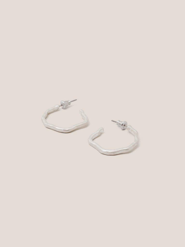Abstract Hoop Earrings in SILVER TONE METALLIC | White Stuff
