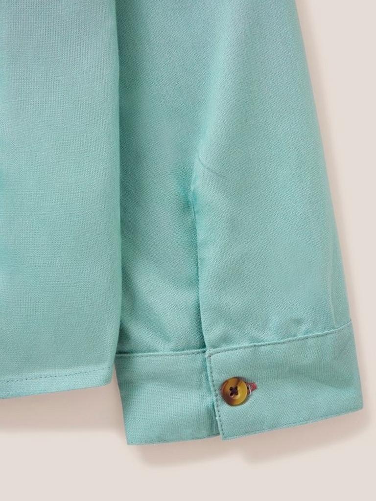 Maple Shirt in MID TEAL - FLAT DETAIL