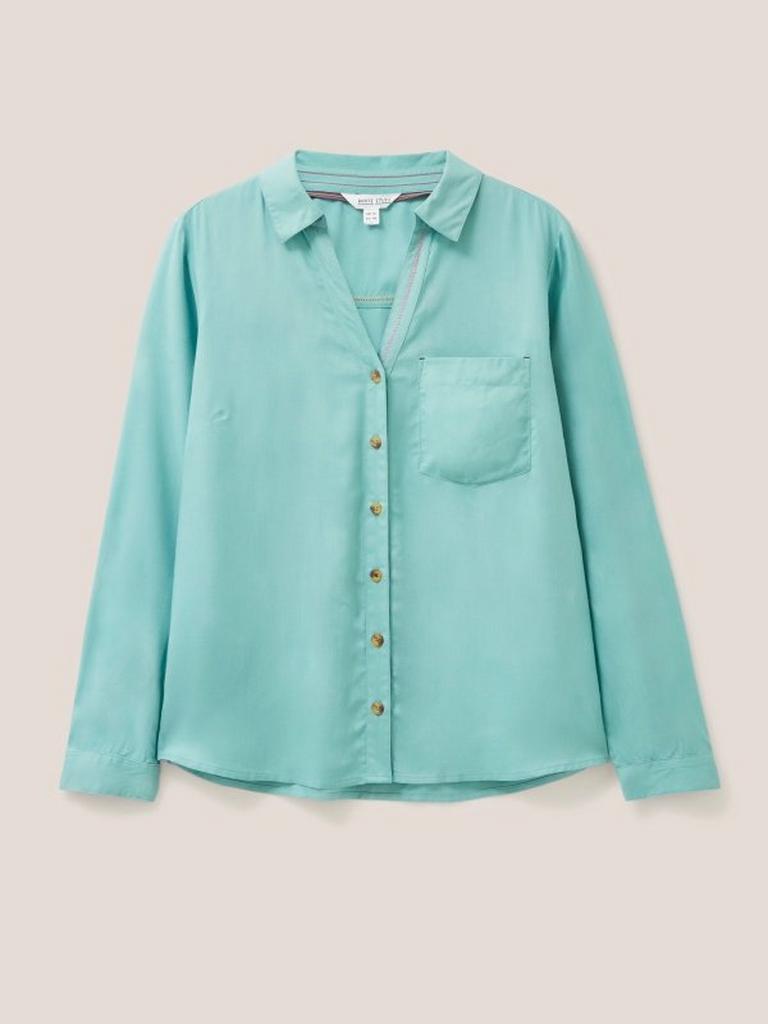 Maple Shirt in MID TEAL - FLAT FRONT