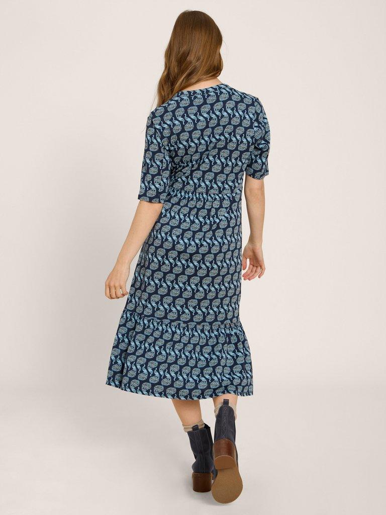 Naya Soft Jersey Dress in NAVY PR - MODEL BACK