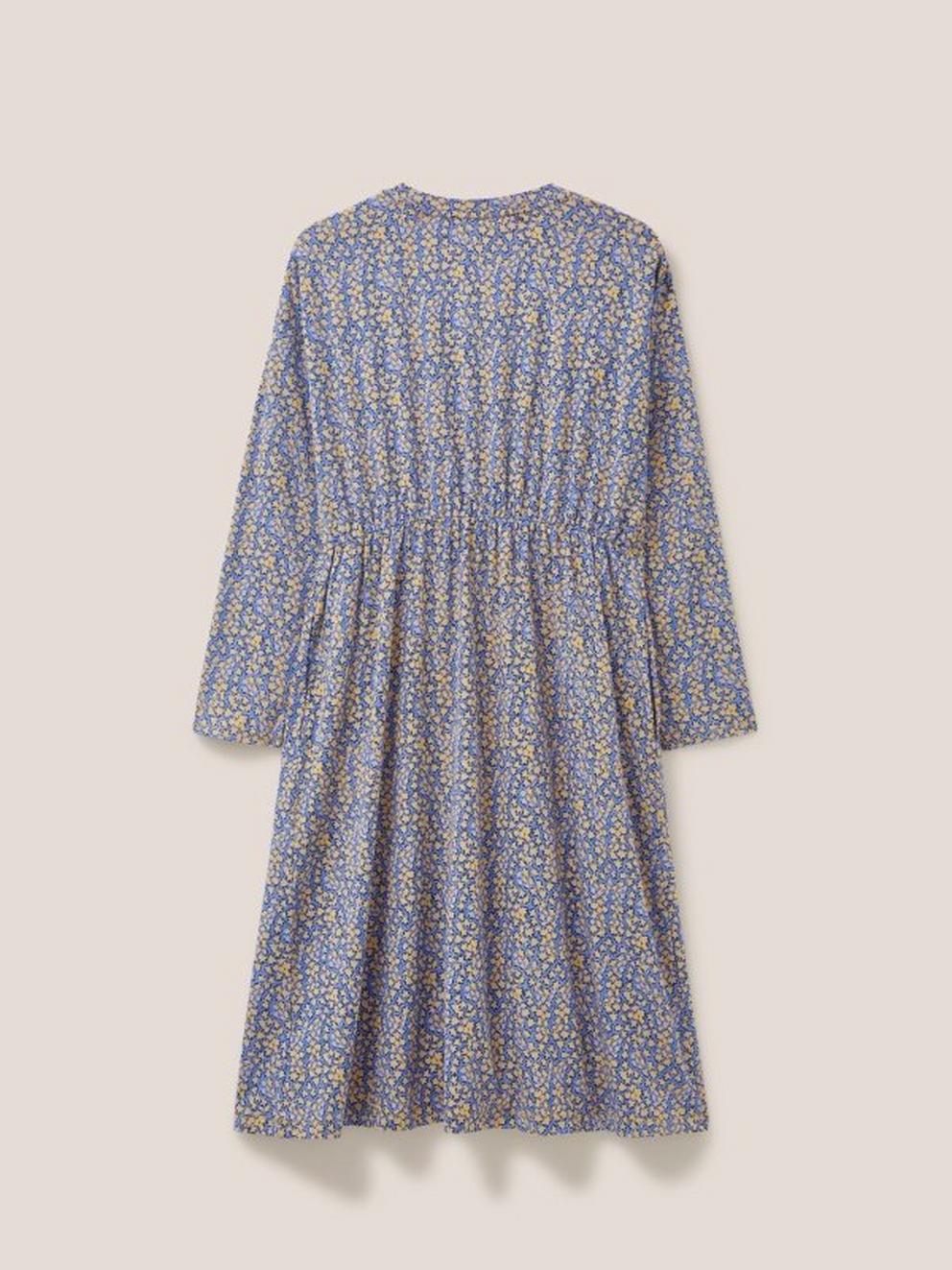 Poppy Dress Jersey in BLUE PR - FLAT BACK