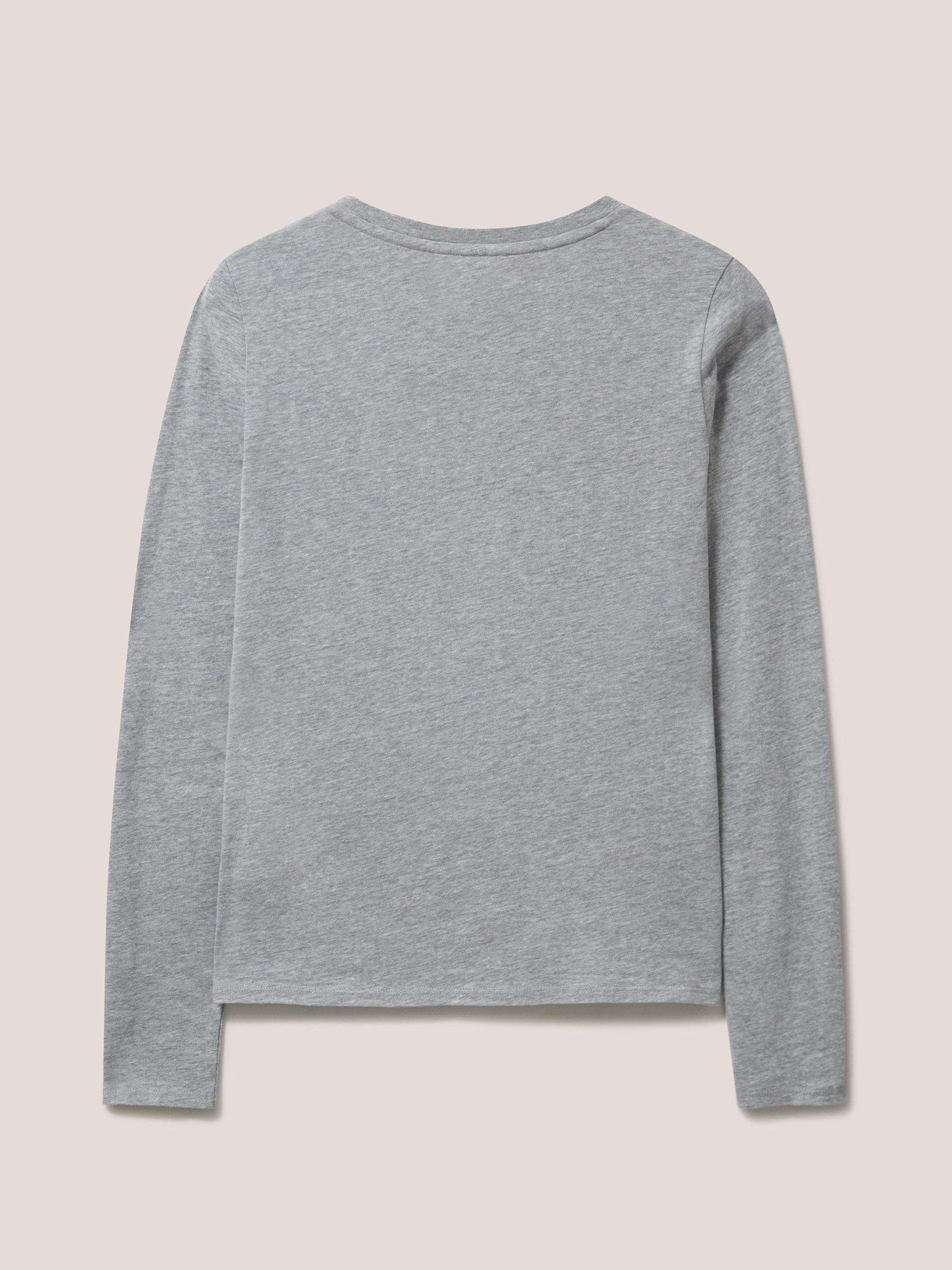 Camile Tee in MID GREY - FLAT BACK