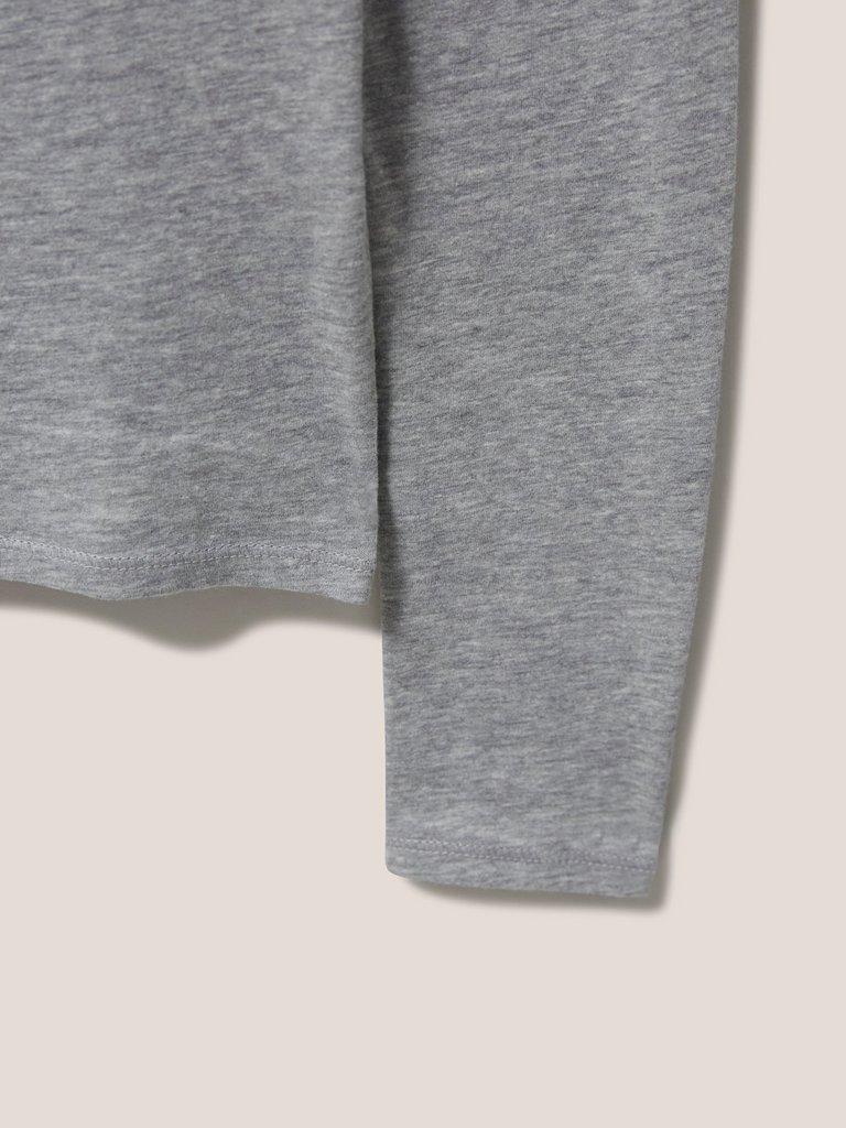 Camile Tee in MID GREY - FLAT DETAIL