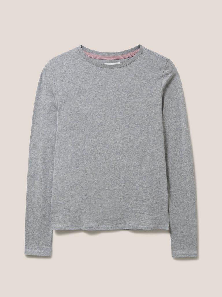 Camile Tee in MID GREY - FLAT FRONT