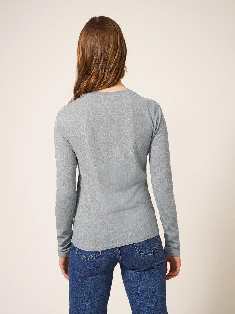 Camile Tee in MID GREY - MODEL BACK