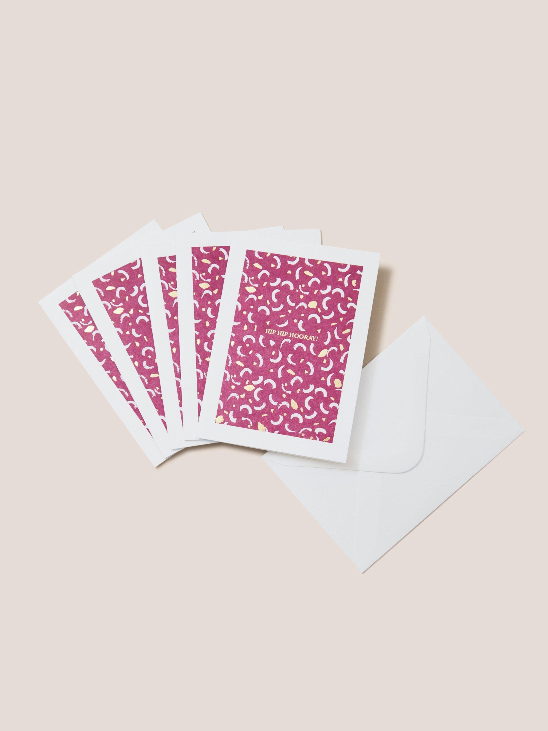 Hip Hip Hooray Card Pack in PINK MLT - FLAT FRONT