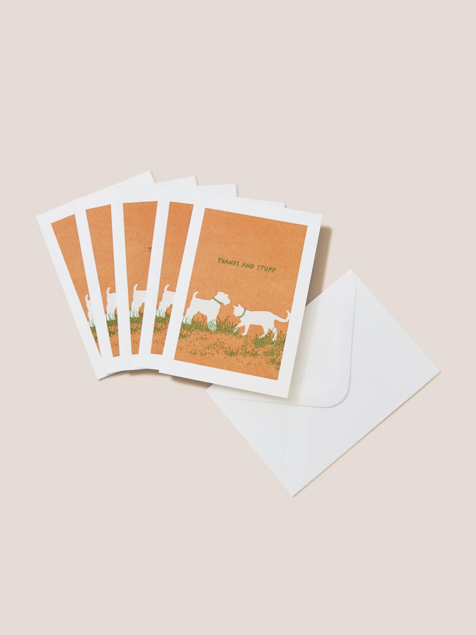 Thanks And Stuff Card Pack in ORANGE MLT - FLAT FRONT