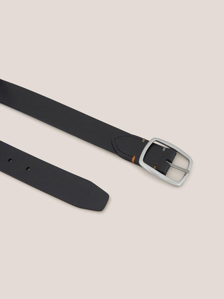 Leather Reversible Belt in BLK MLT - FLAT FRONT