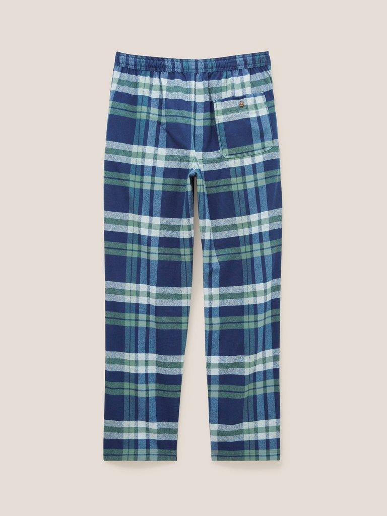 Moorland Flannel PJ Trouser in NAVY MULTI - FLAT BACK