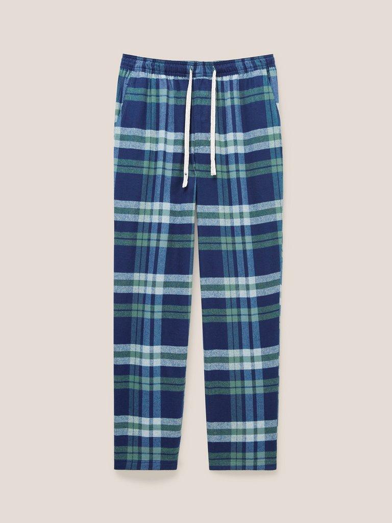 Moorland Flannel PJ Trouser in NAVY MULTI - FLAT FRONT