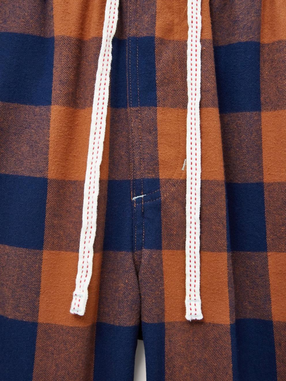 Moorland Flannel PJ Trouser in ORANGE MLT - FLAT DETAIL