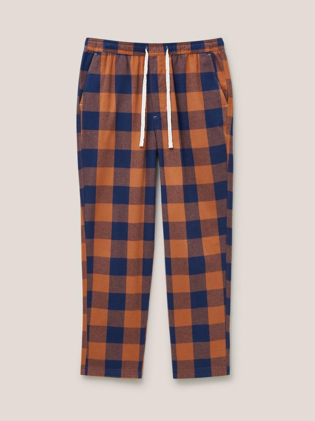 Moorland Flannel PJ Trouser in ORANGE MLT - FLAT FRONT