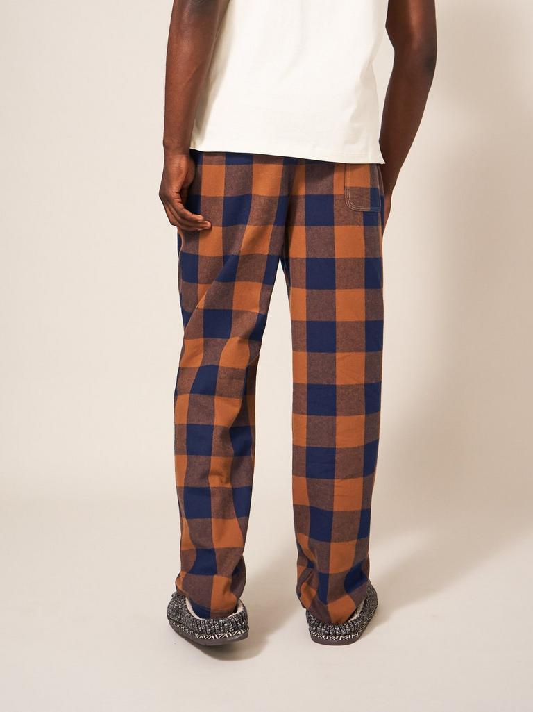 Moorland Flannel PJ Trouser in ORANGE MLT - MODEL BACK