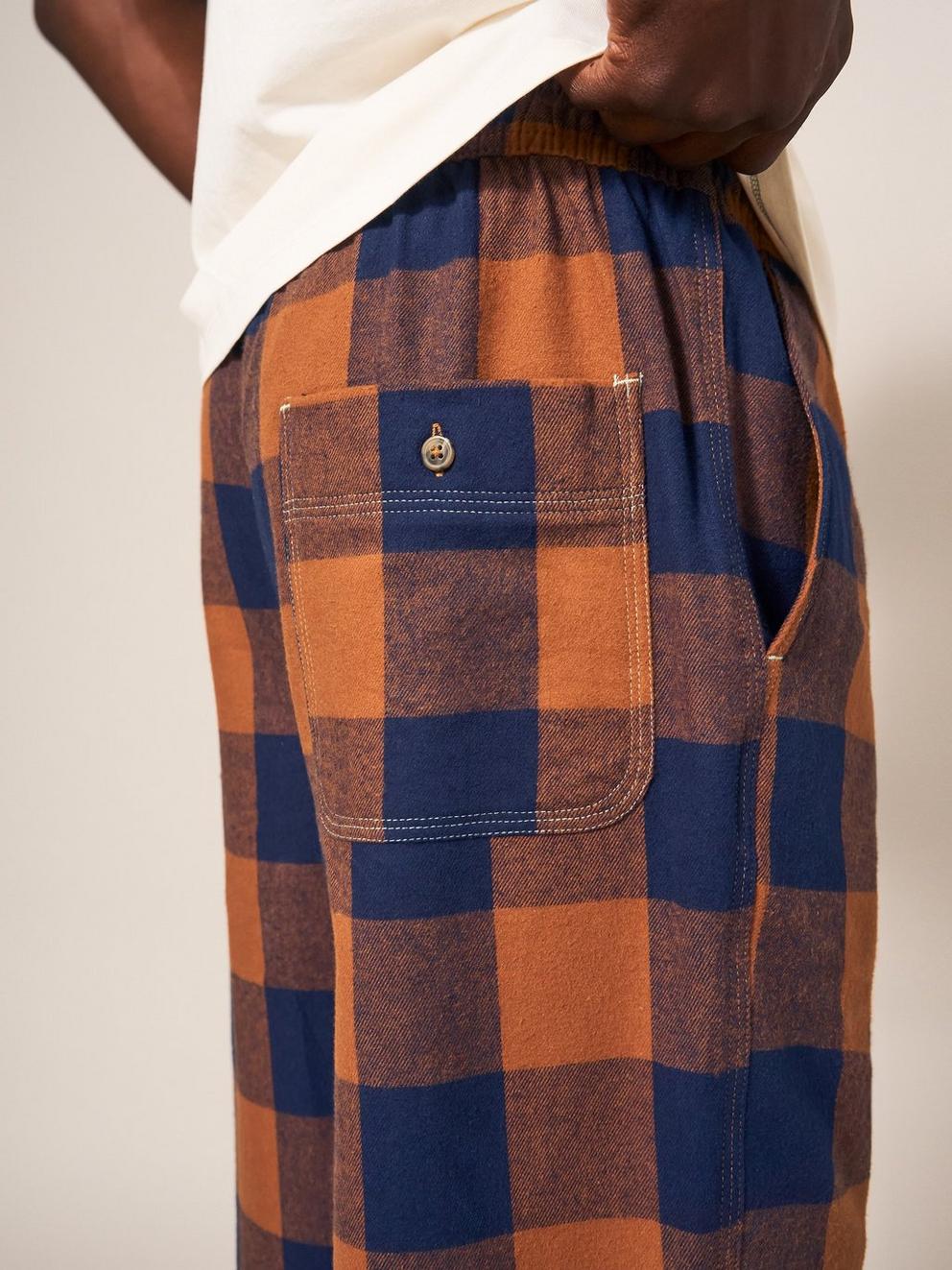 Moorland Flannel PJ Trouser in ORANGE MLT - MODEL DETAIL