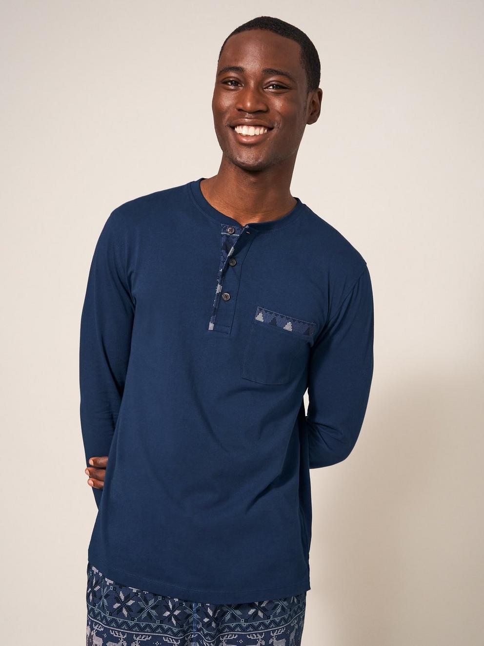 Moose Novelty PJ Top in NAVY PR - LIFESTYLE