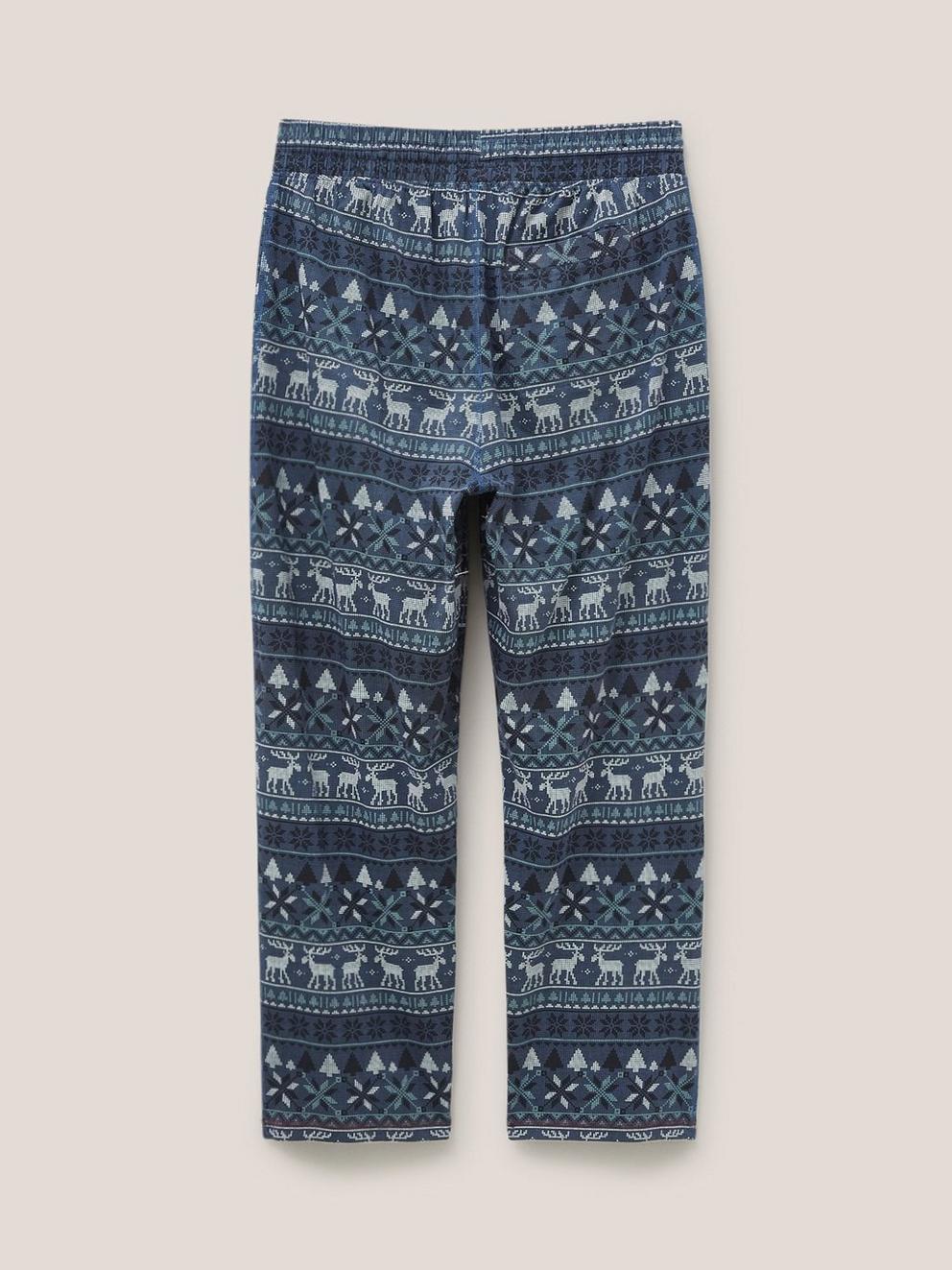 Moose Novelty PJ Trouser in NAVY PR - FLAT BACK