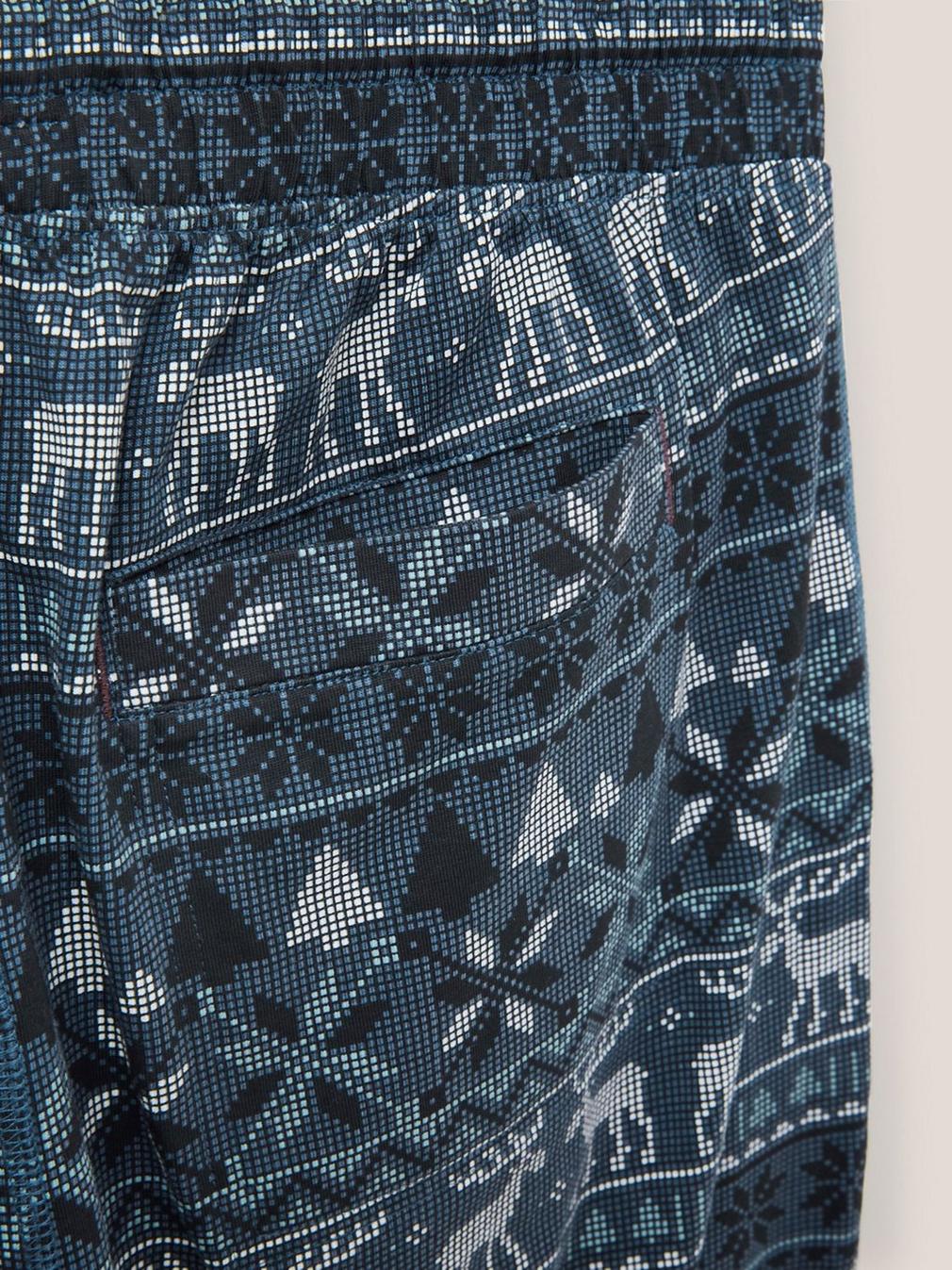 Moose Novelty PJ Trouser in NAVY PR - FLAT DETAIL