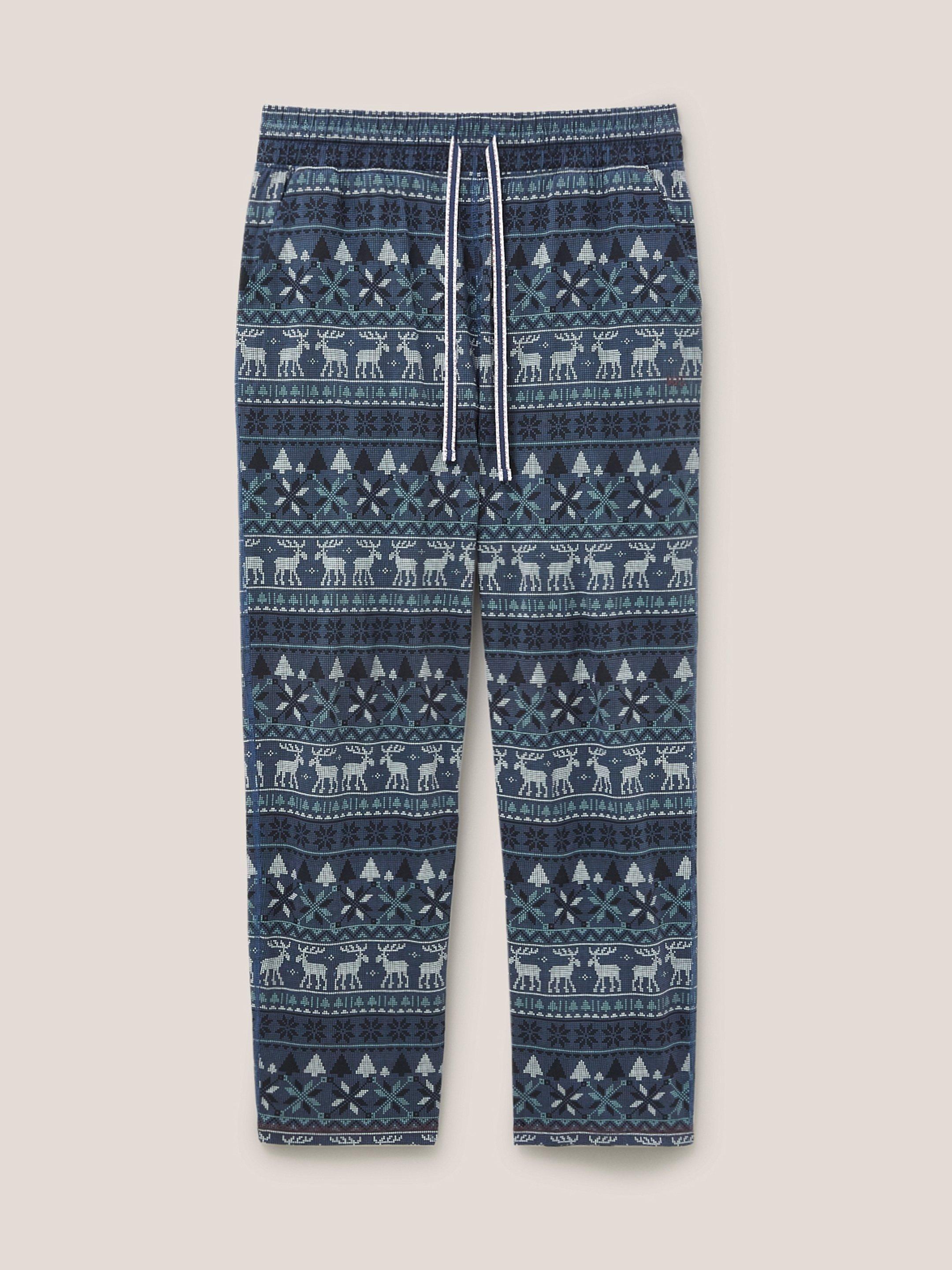 Moose Novelty PJ Trouser in NAVY PR - FLAT FRONT