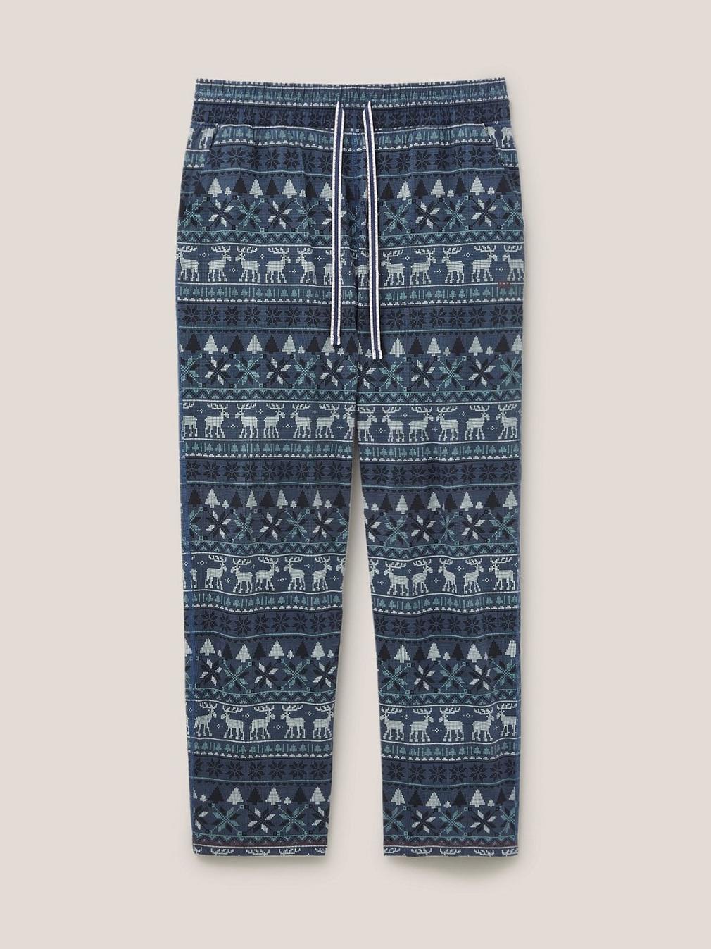 Moose Novelty PJ Trouser in NAVY PR - FLAT FRONT