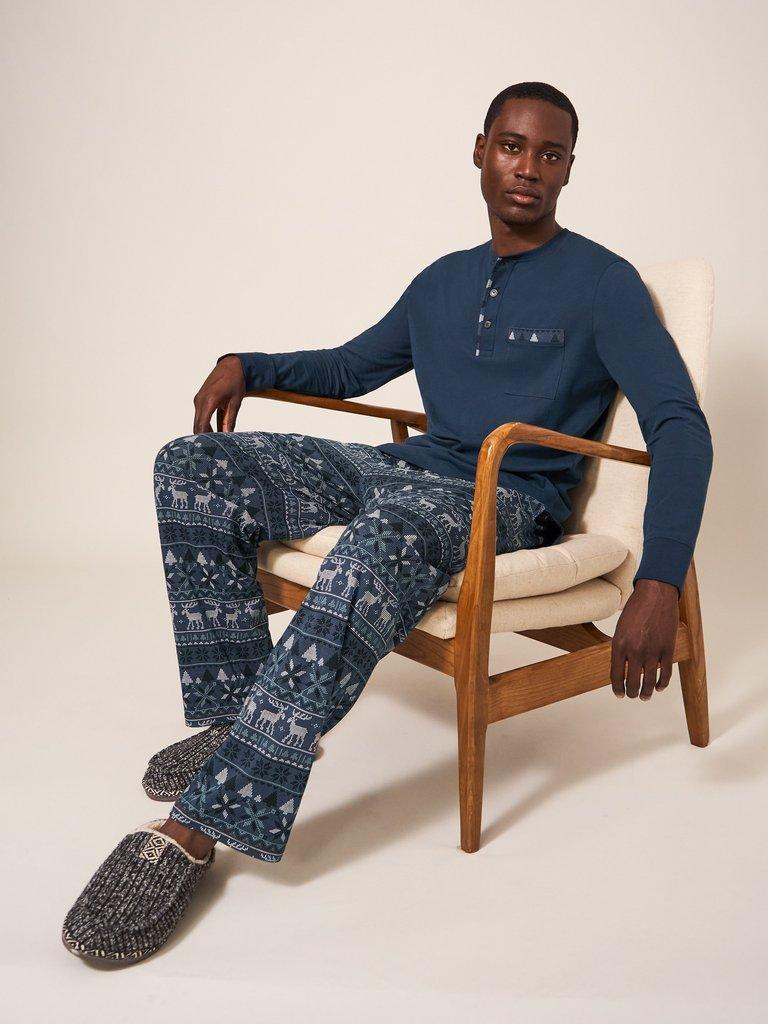 Moose Novelty PJ Trouser in NAVY PR - LIFESTYLE