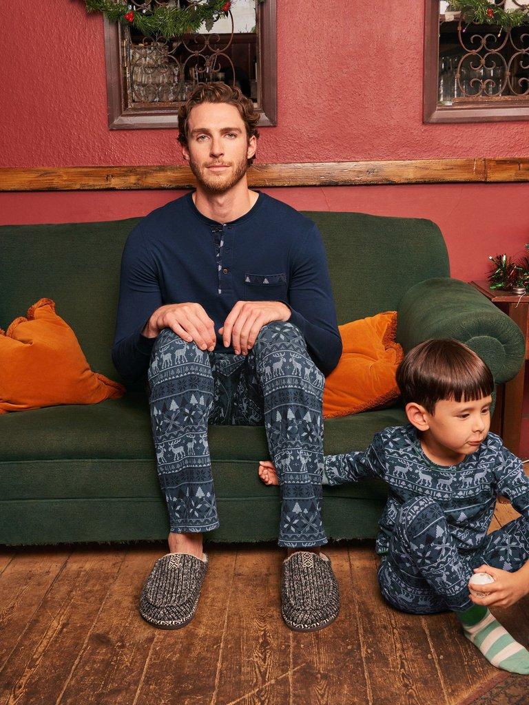 Moose Novelty PJ Trouser in NAVY PR - MIXED