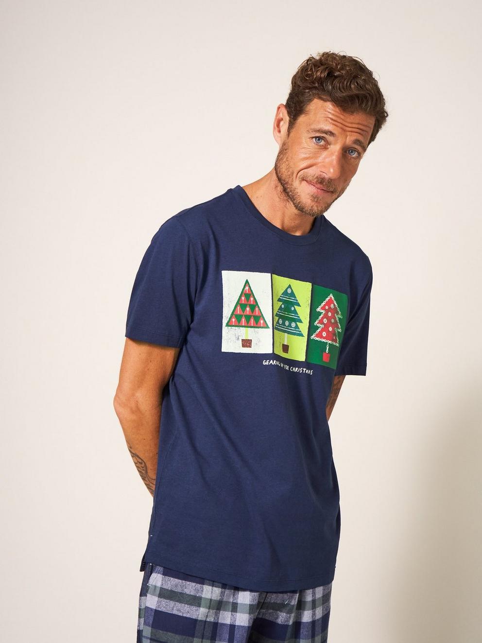 Christmas Gear Graphic Tee in DARK NAVY - LIFESTYLE