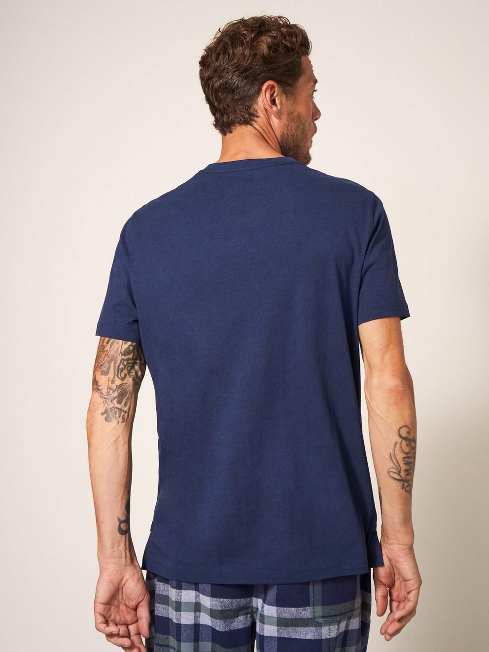 Christmas Gear Graphic Tee in DARK NAVY - MODEL BACK