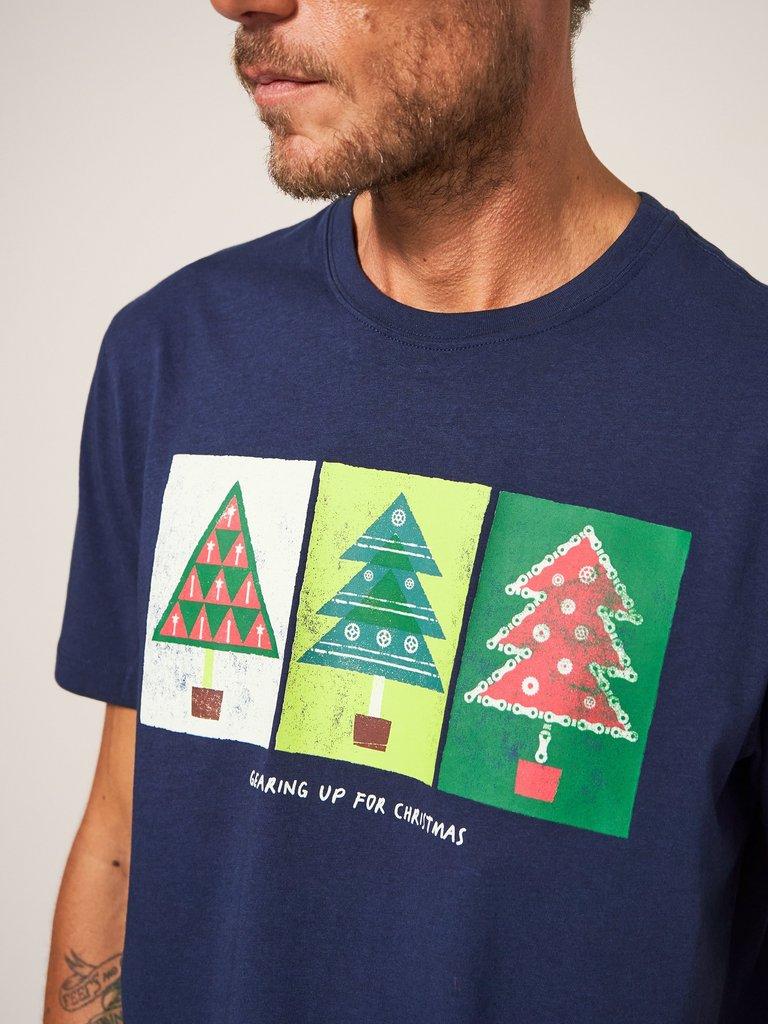 Christmas Gear Graphic Tee in DARK NAVY - MODEL DETAIL