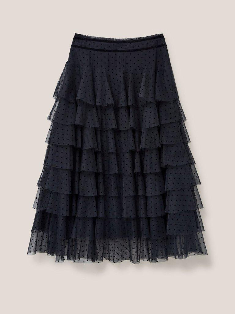 Ruffle net clearance skirt