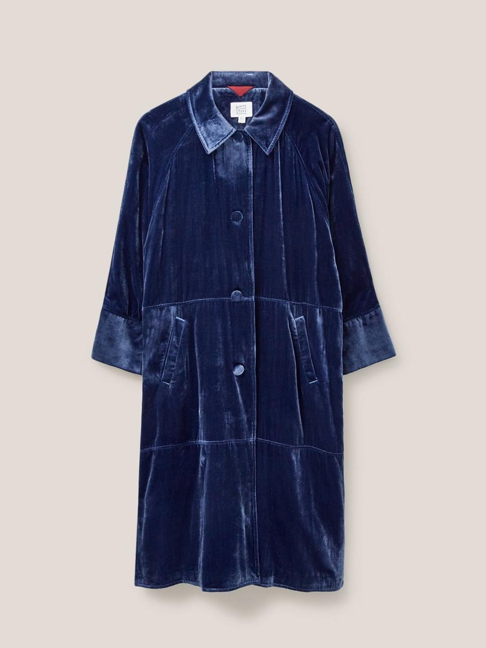 Blue velvet duster coat hotsell