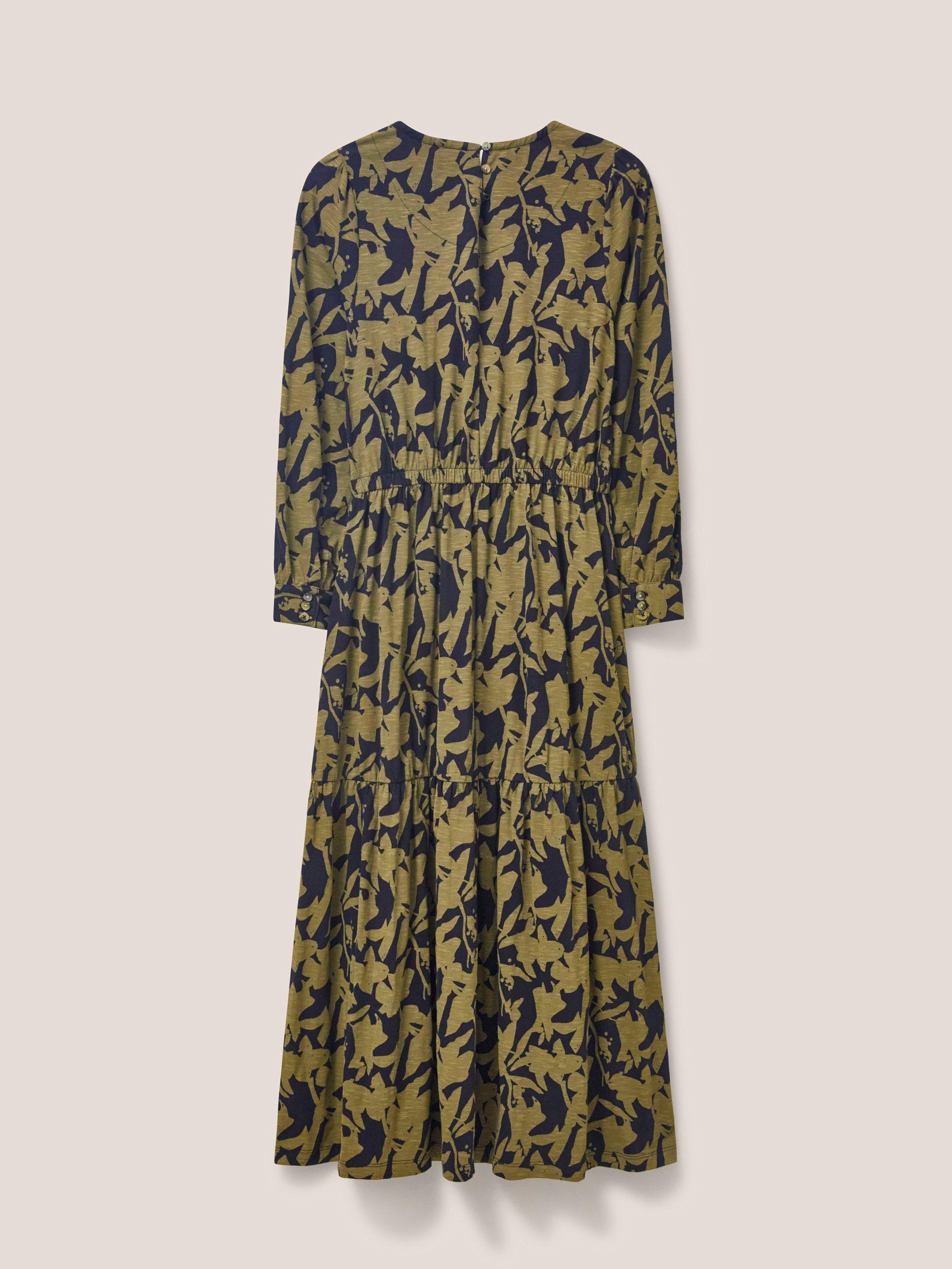 Olive Jersey Dress in BLK MLT - FLAT BACK