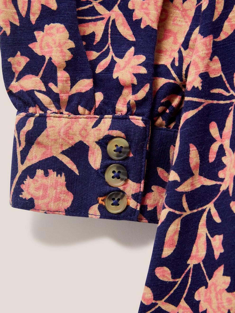 Olive Jersey Dress in NAVY PR - FLAT DETAIL
