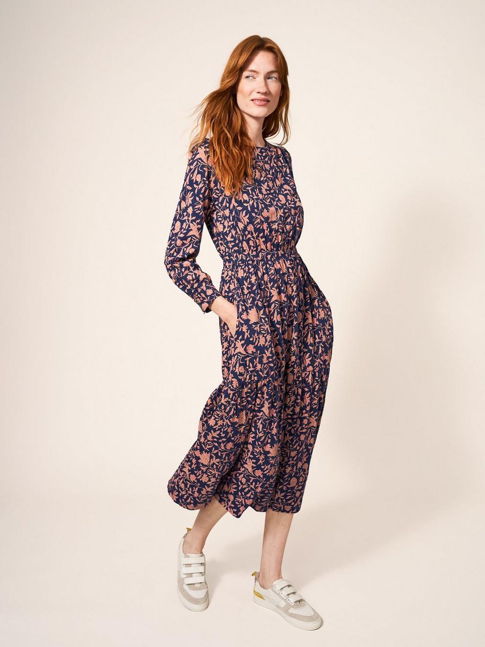 Olive Jersey Dress in NAVY PR - LIFESTYLE