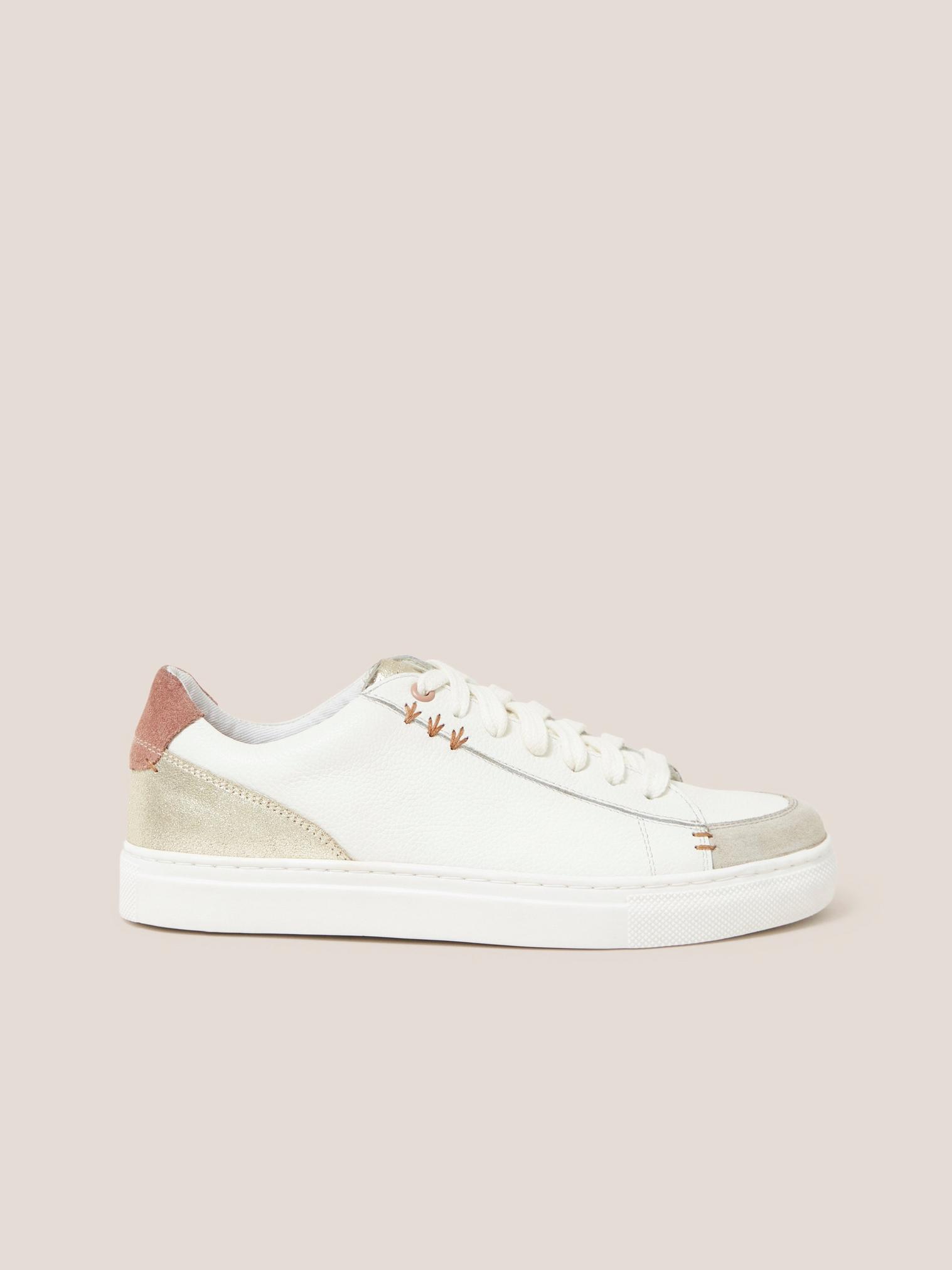 Toni Trainer in WHITE MLT - MODEL FRONT