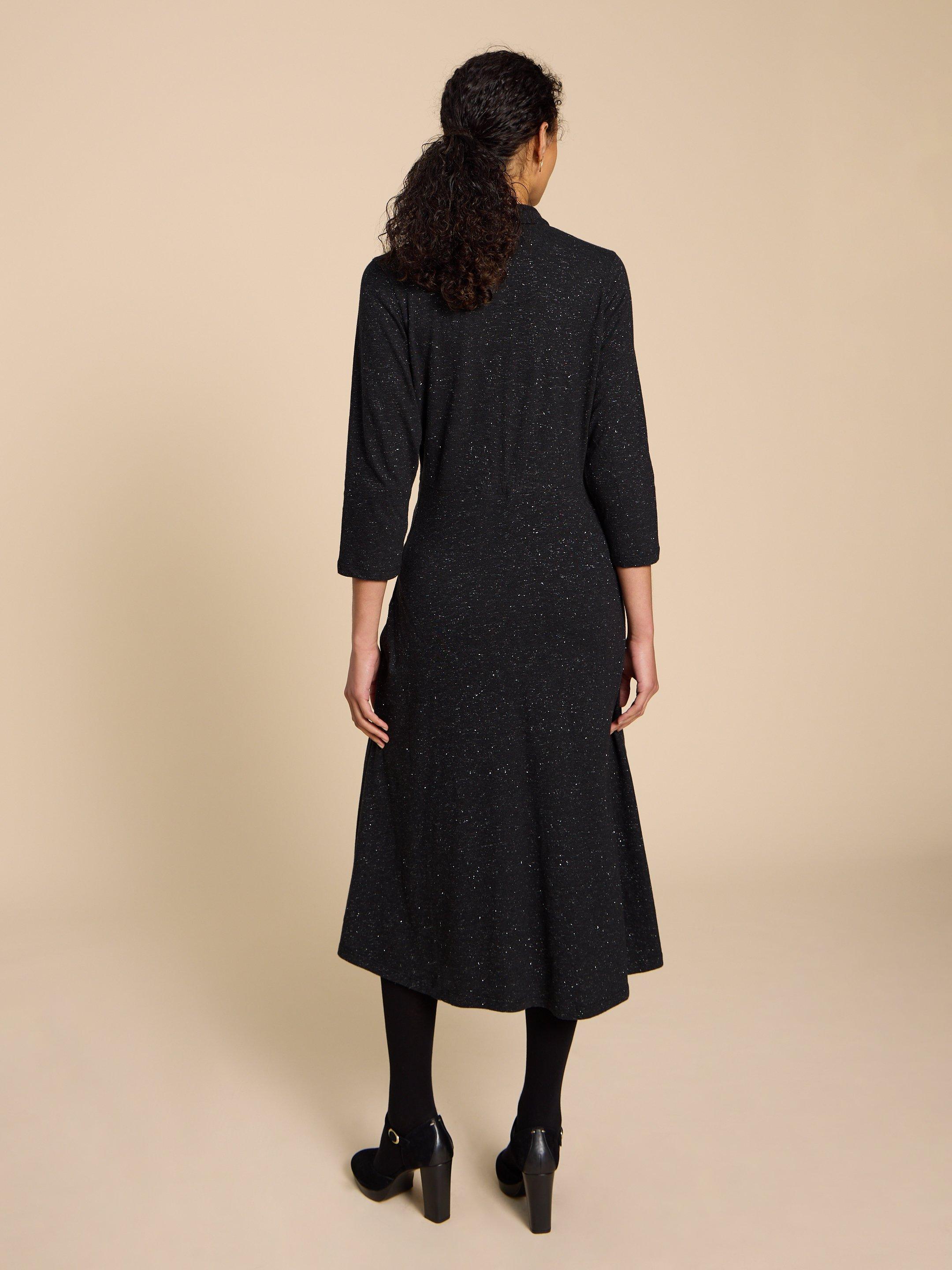 Rua Sparkle Jersey Shirt Dress in CHARCOAL GREY White Stuff