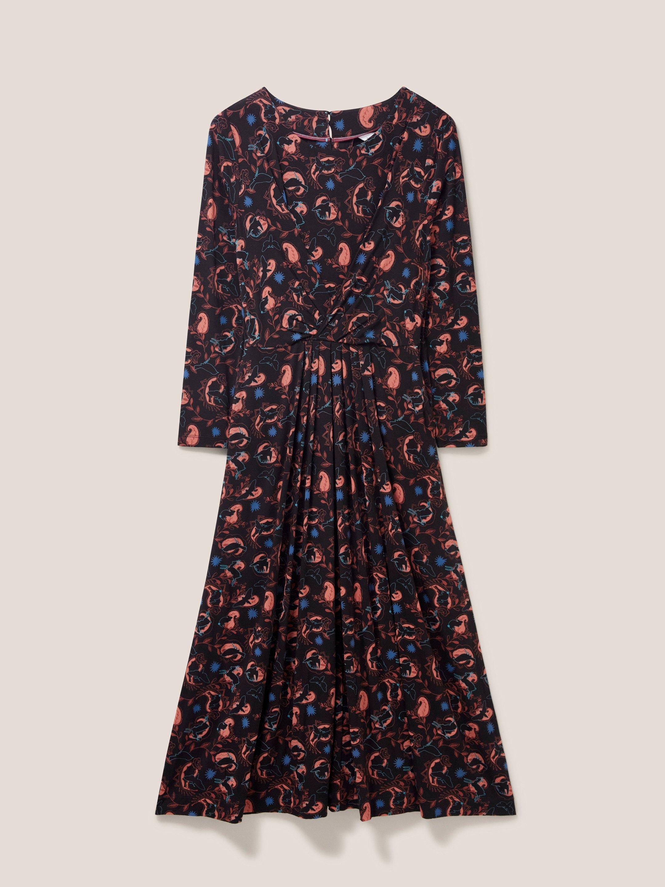 Billie Block Print Organic Cotton Dress | Red/White main image 1
