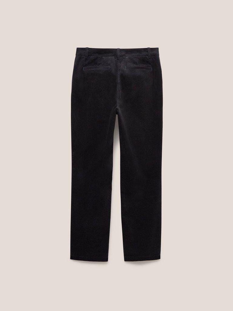 Savannah Velvet Trouser in PURE BLK - FLAT BACK